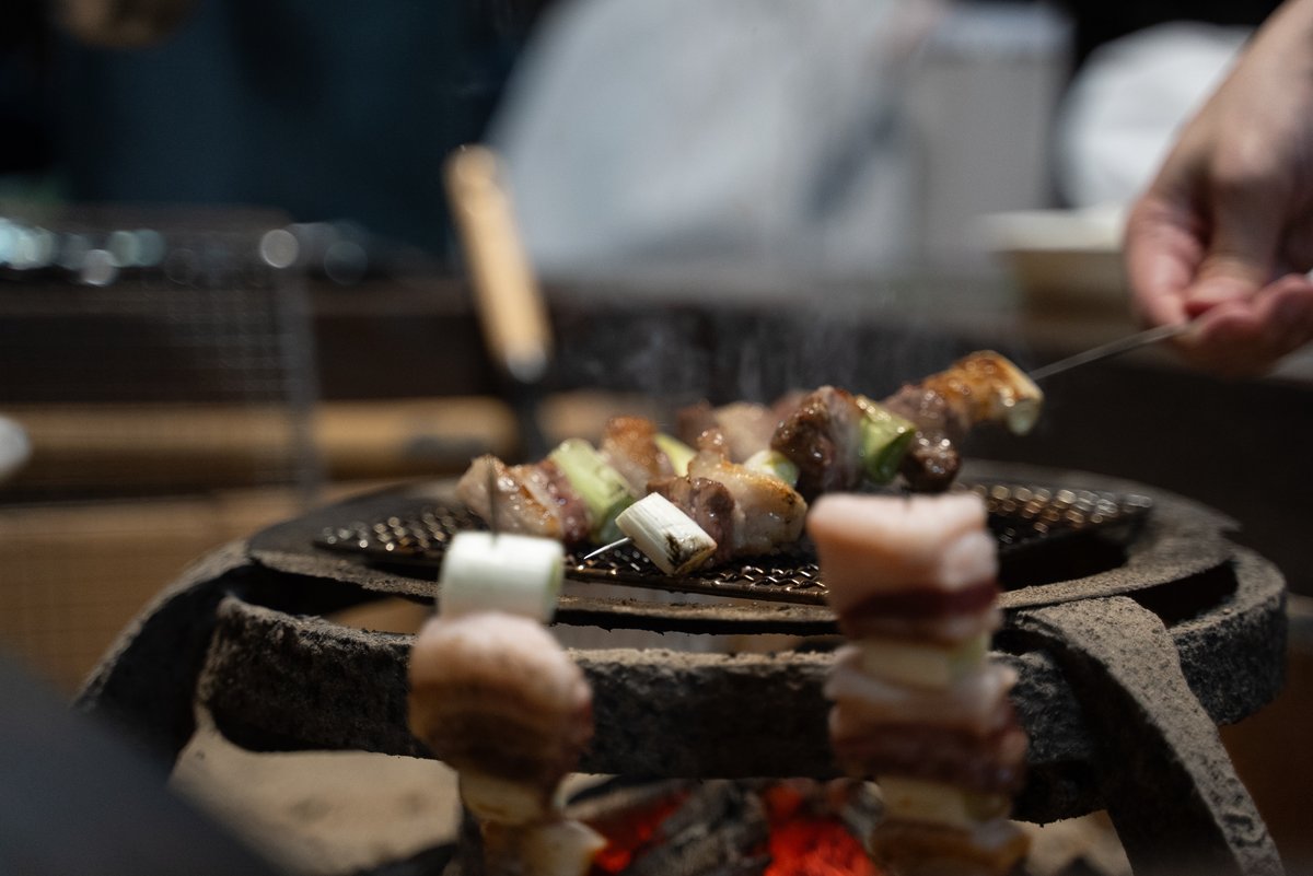 囲炉裏で焼く